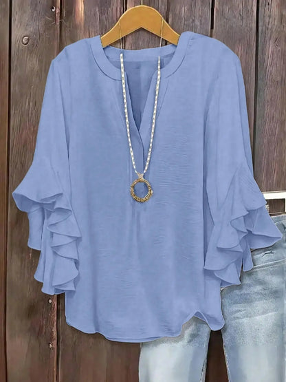 Evarisse | Graceful Ruffle Sleeve Blouse