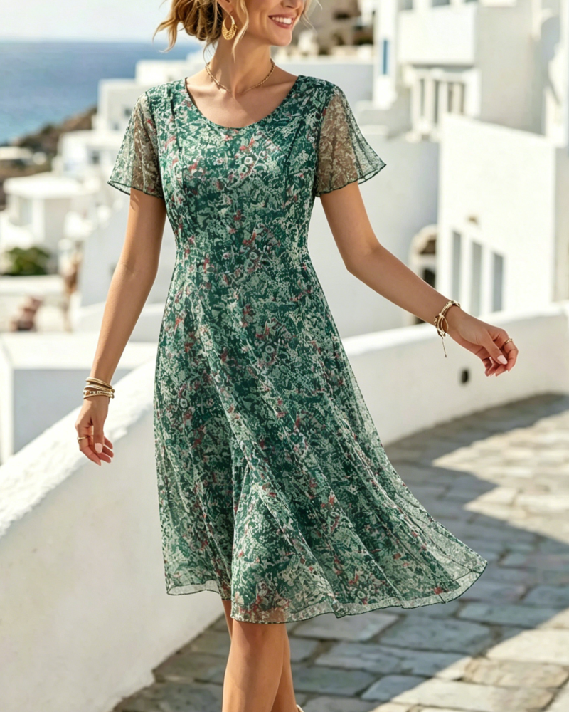 Zylisse | Floral Mesh Midi Dress
