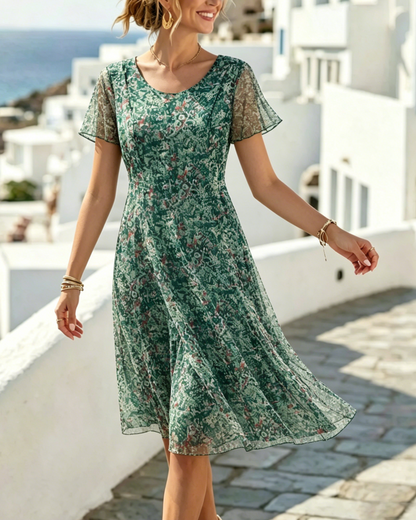 Zylisse | Floral Mesh Midi Dress