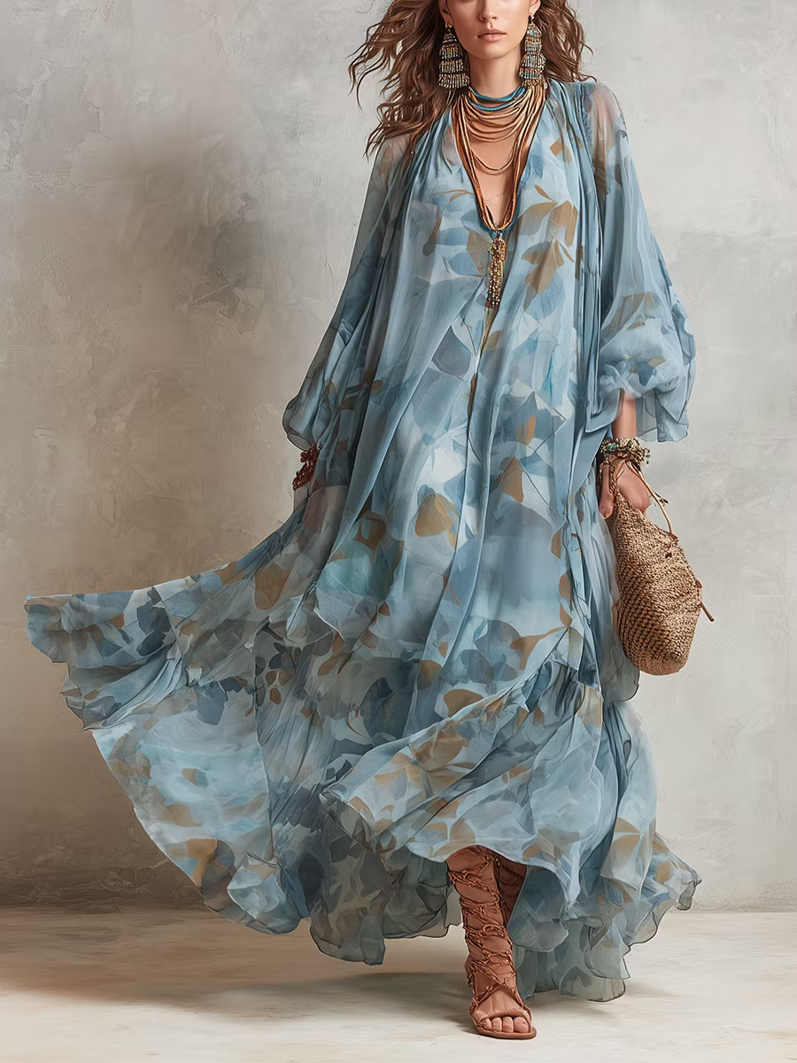 Oceane | Elegant Sheer Beach Maxi Dress
