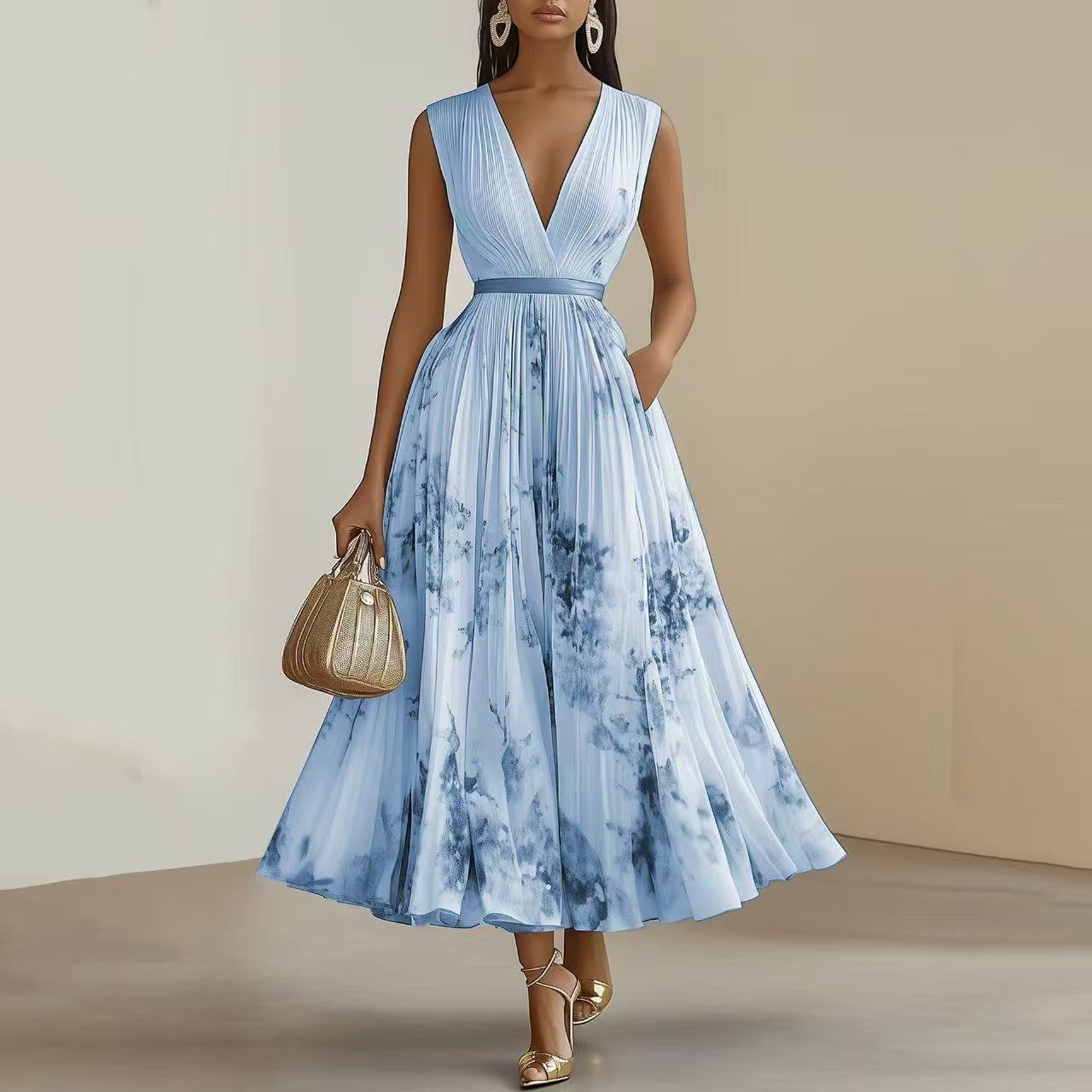 Serenelle | Sleeveless Floral Occasion Dress