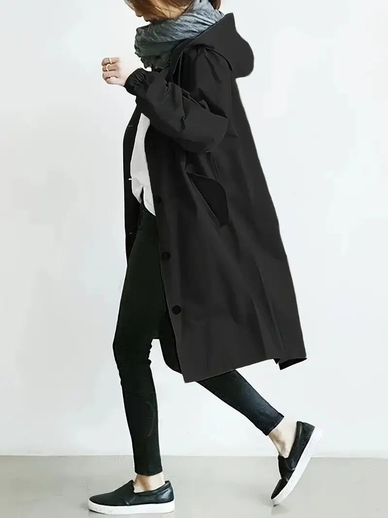 Francine | Button Front Hooded Jacket