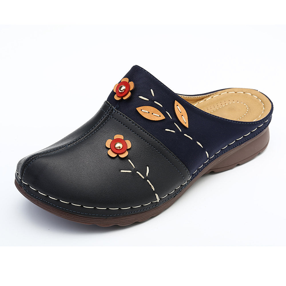 Zorella | Floral Stitch Mule Sandals