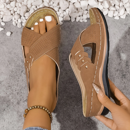 Velthoria | Cross Strap Comfort Sandals
