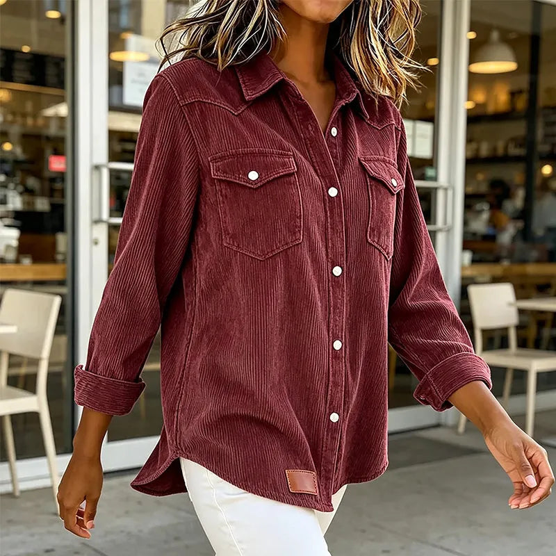 Renavia | Casual Corduroy Button Up Shirt