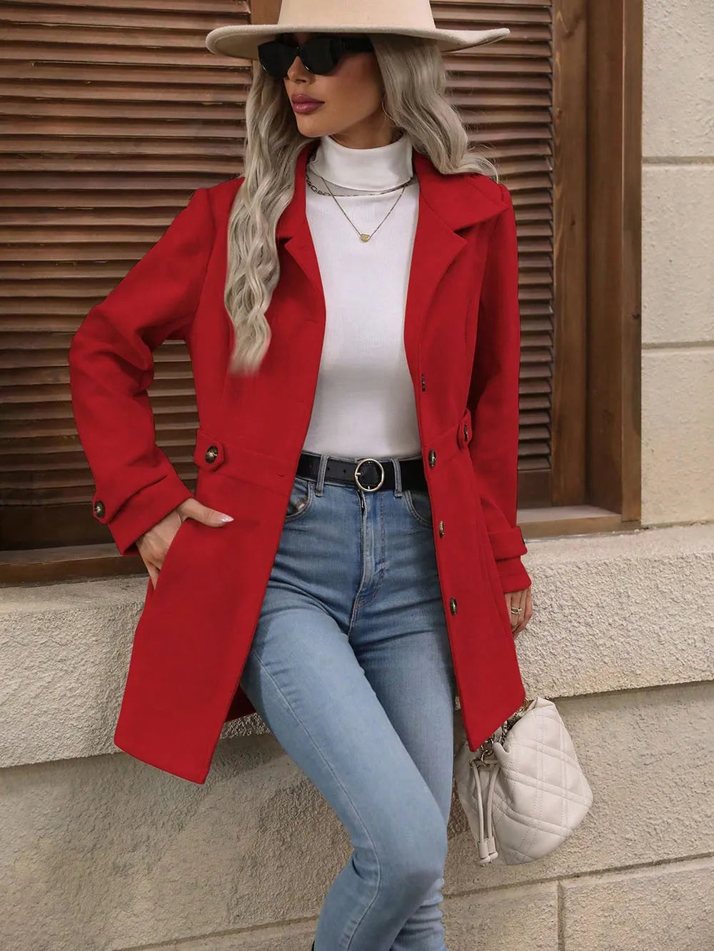 Jacintha | Classic Tailored Mid Length Coat