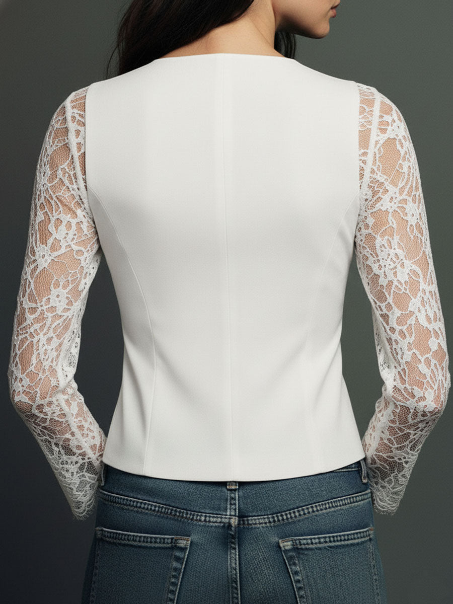 Opal | Elegant Lace Sleeve Blouse