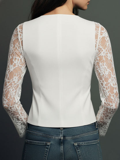 Opal | Elegant Lace Sleeve Blouse