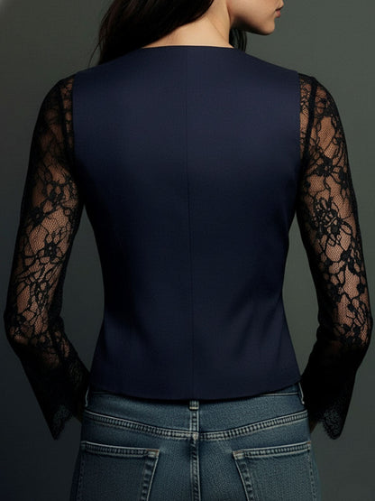 Opal | Elegant Lace Sleeve Blouse