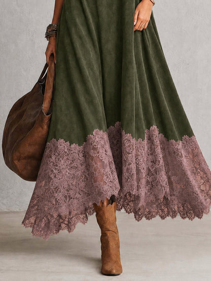 Cresselle | Flowing Lace Hem A Line Dress
