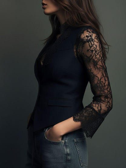 Opal | Elegant Lace Sleeve Blouse