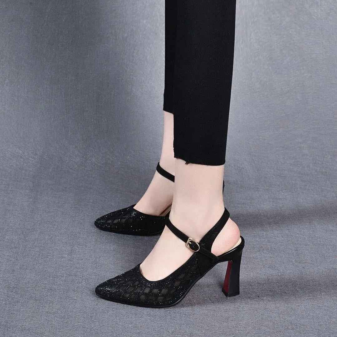 Bellisara | Elegant Buckled Mesh Pumps