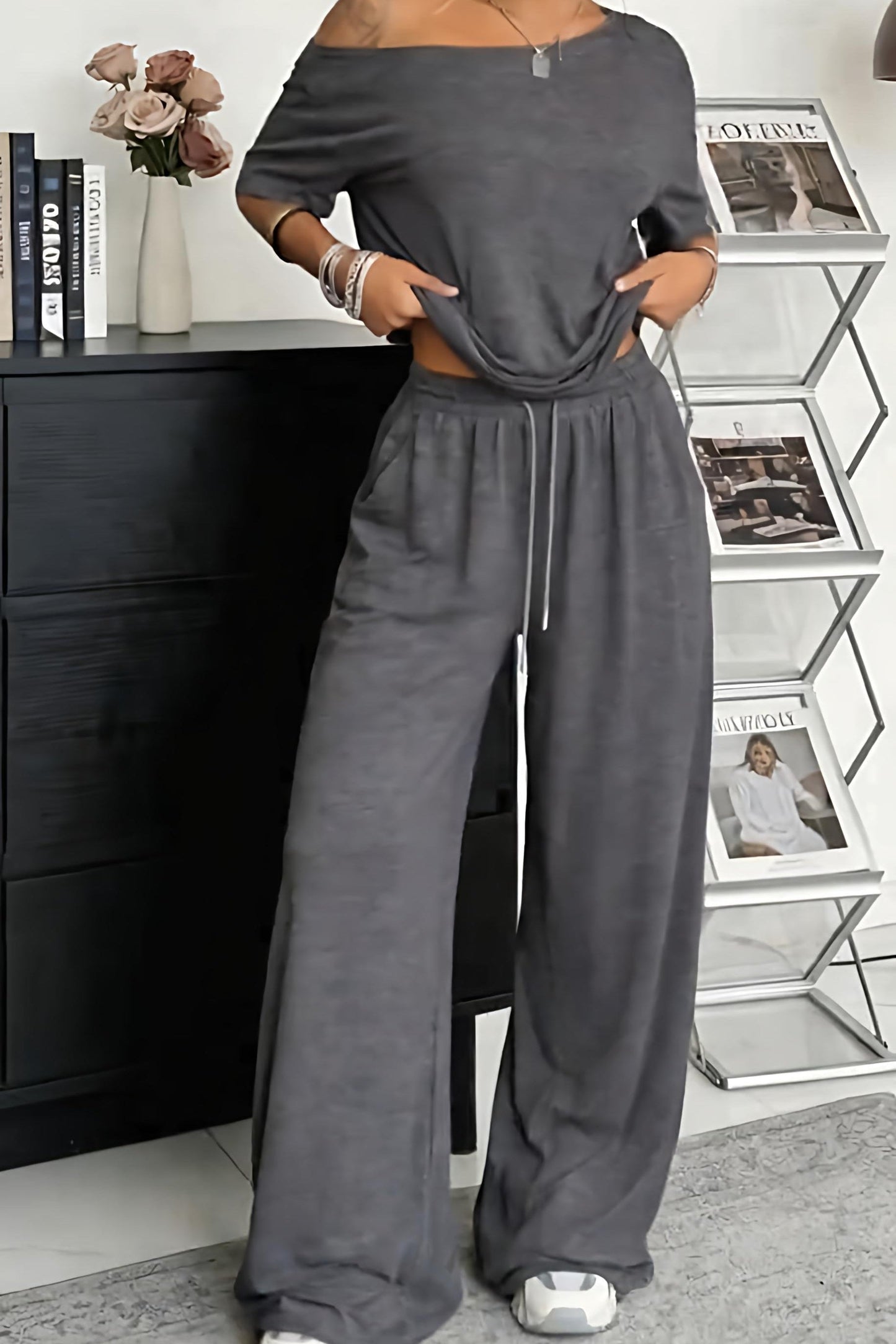 Amara | Casual Drawstring Lounge Two Piece Set