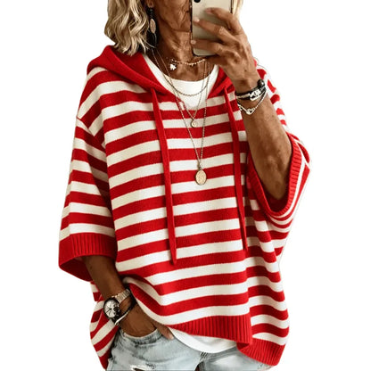Elowise | Relaxed Stripe Hooded Sweater