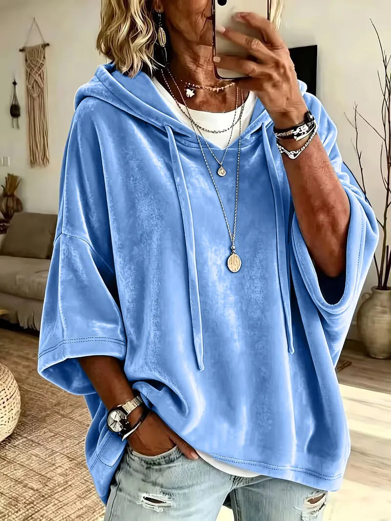 Halynne | Relaxed Velvet Knit Hoodie