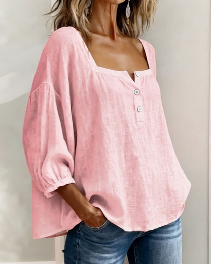 Lurevyn | Square Neck Button Blouse