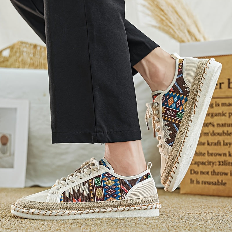 Langston | Canvas Tribal Lace Up Sneakers