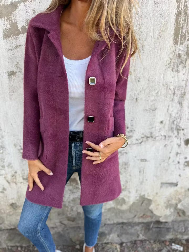 Florissa | Soft Touch Longline Button Coat