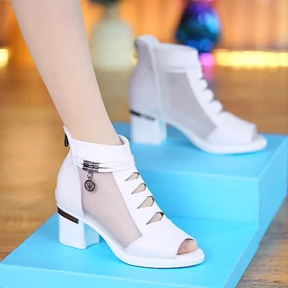 Noralie | Cutout Block Heel Sandals