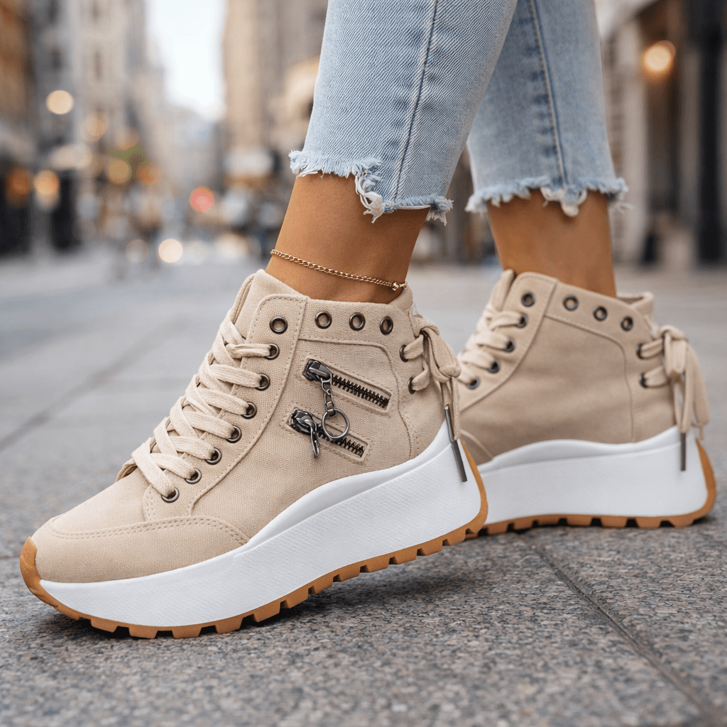 Veltrix | Zip Detail Platform High Top Sneakers