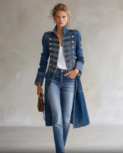 Sabella | Military Button Tailored Denim Coat