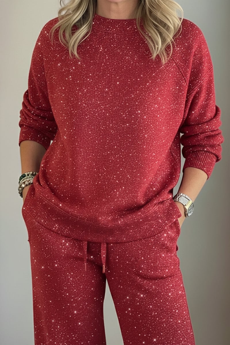 Perrine | Shimmer Relaxed Two Piece Pants Set