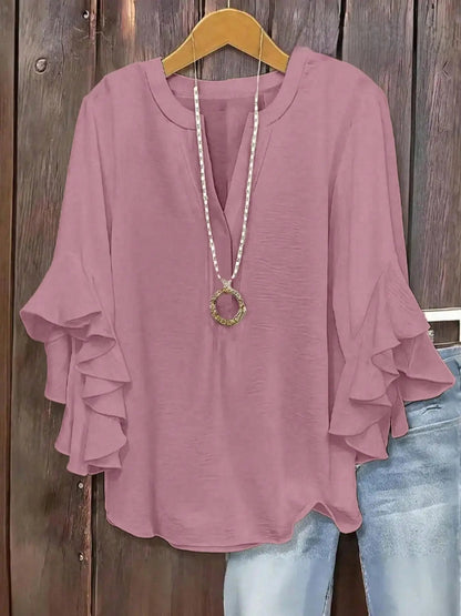 Evarisse | Graceful Ruffle Sleeve Blouse