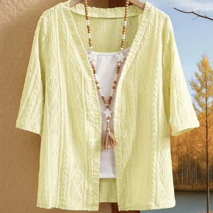 Queniva | Open Front Layered Cardigan Set