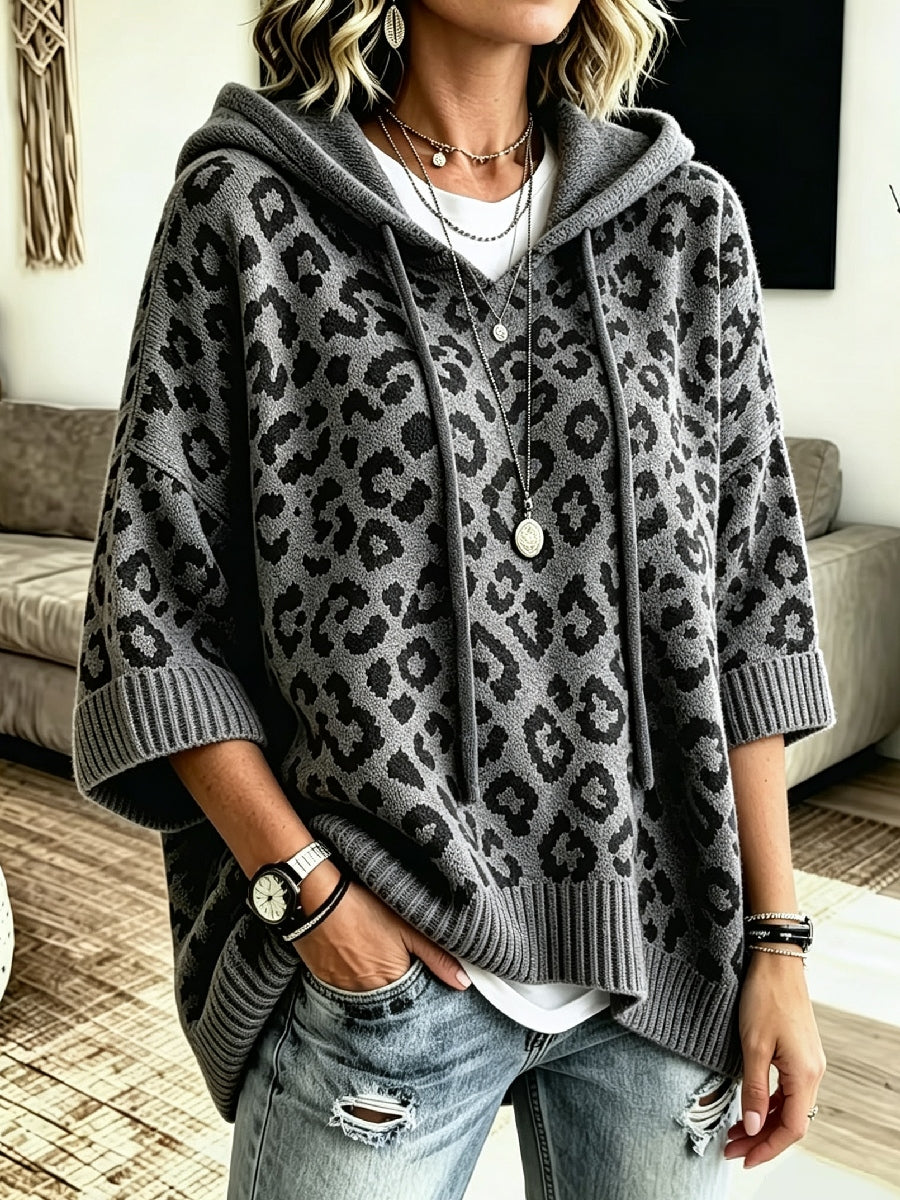 Loxley | Leopard Hooded Knit Sweater