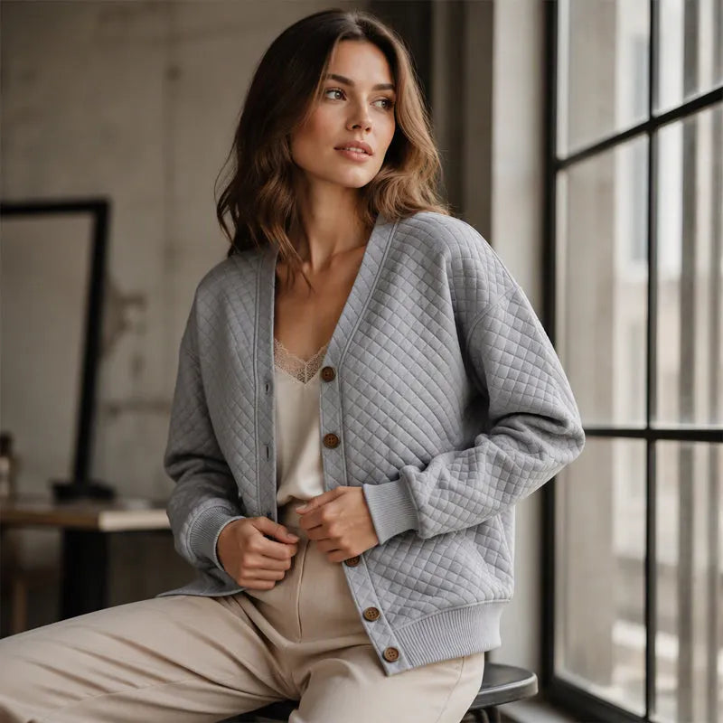 Ellavine | Textured Button Knit Cardigan