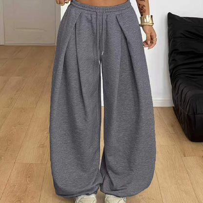 Tavella | Relaxed Drawstring Wide Leg Trousers