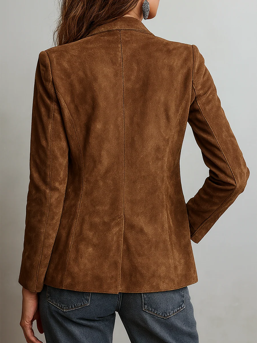 Thalassa | Structured Suede Button Blazer