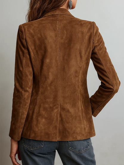 Thalassa | Structured Suede Button Blazer