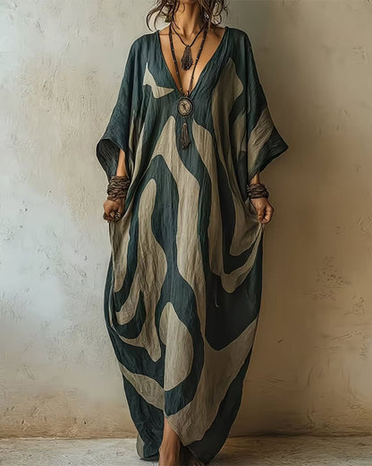 Aurevina | Abstract Oversized Maxi Dress