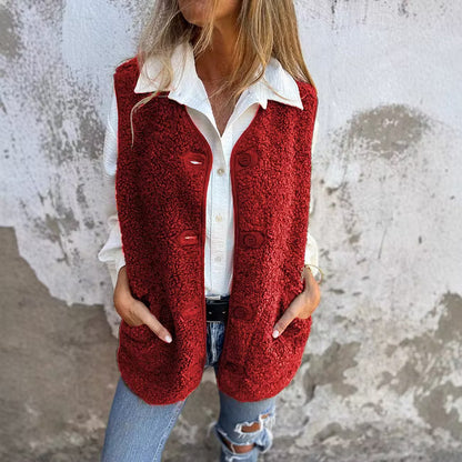 Gracielle | Soft Textured Button Front Gilet