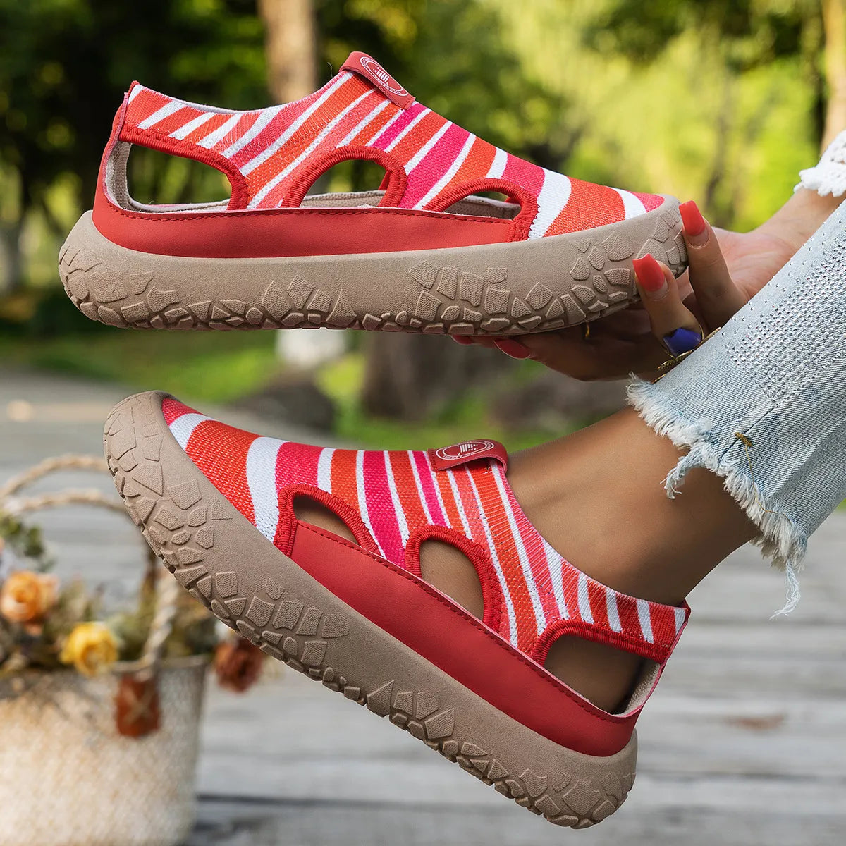 Elvara | Cushioned Cutout Walking Shoes