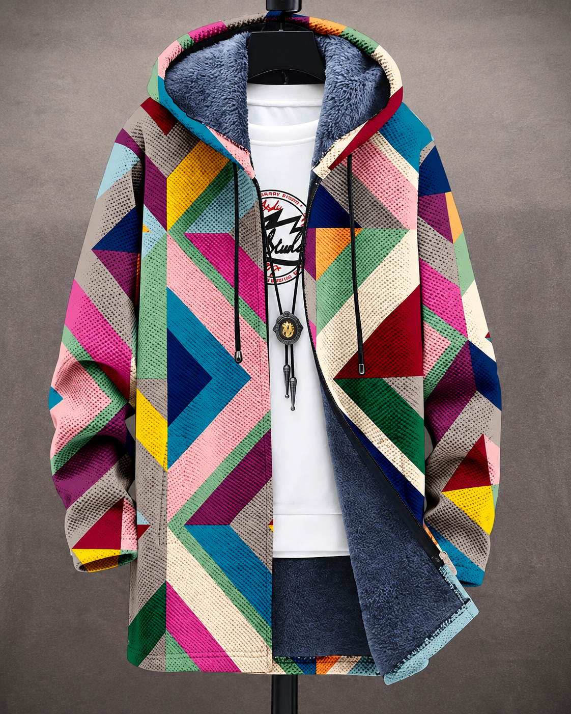 Geneva | Warm Geometric Hooded Jacket