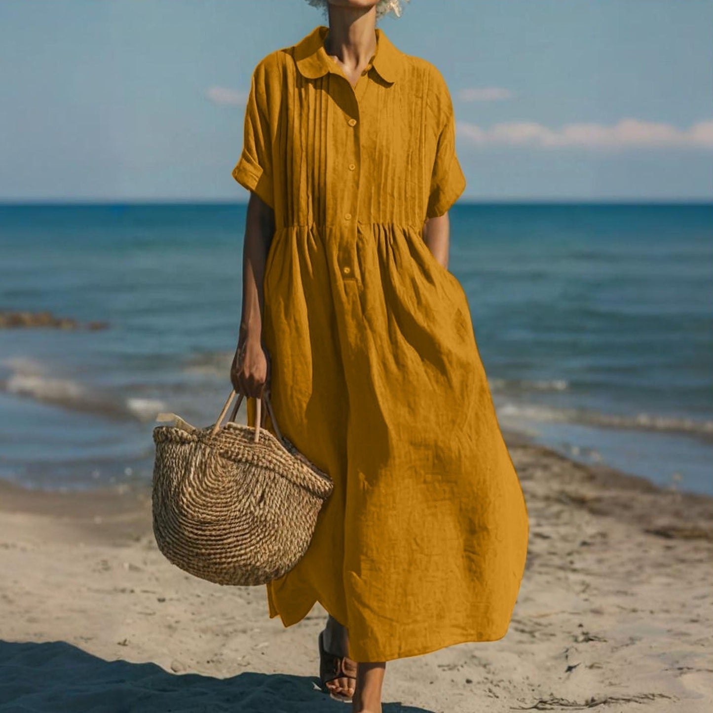 Zephlora | Relaxed Beachside Shirt Dress