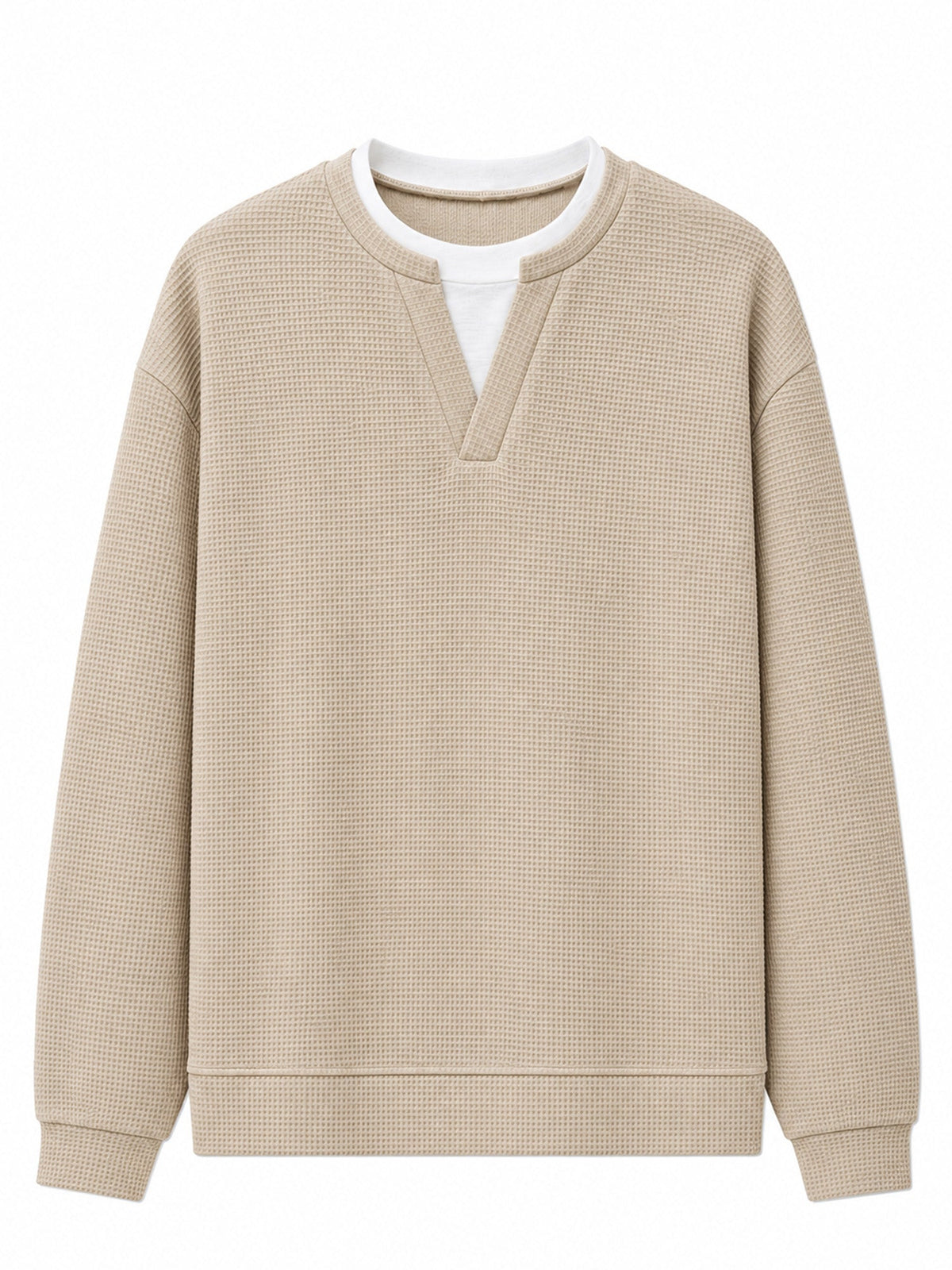 Gavran | Textured Notch Neck Casual Sweatshirt