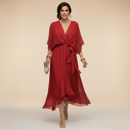 Avielle | Flowing Tie Waist Midi Dress
