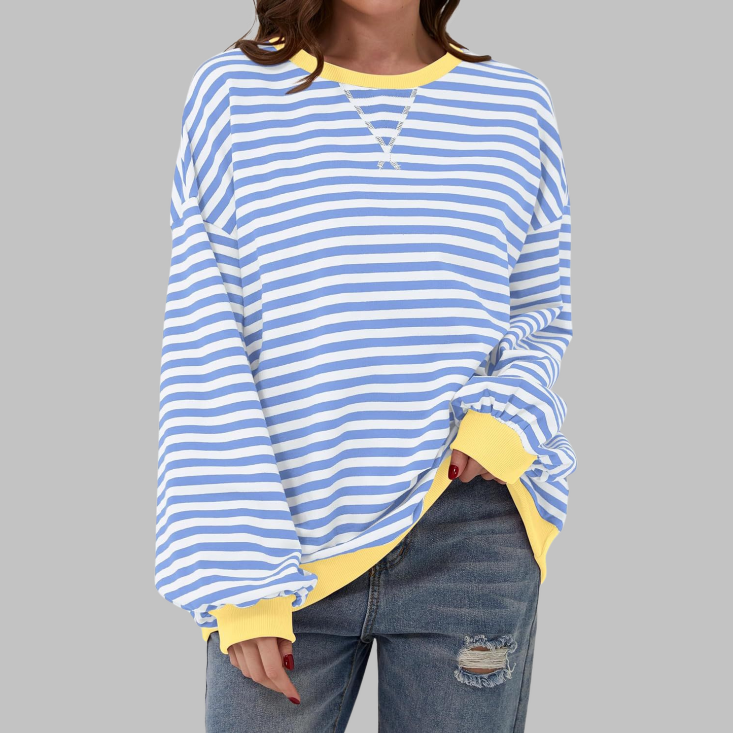 Ulyssa | Color Block Stripe Sweatshirt