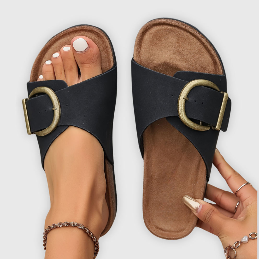Lysandra | Buckle Strap Slide Sandals