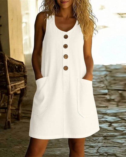 Aurellia | Button Front Pocket Mini Dress