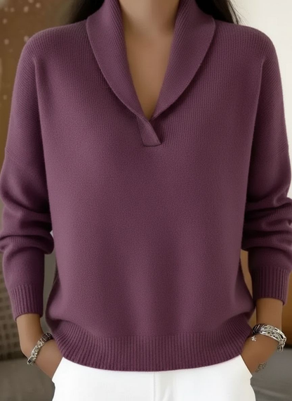Astrella | Soft Shawl Collar Knit Sweater