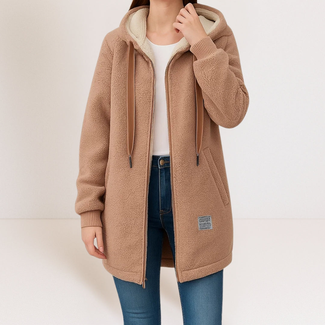 Havena | Plush Lined Longline Hooded Jacket