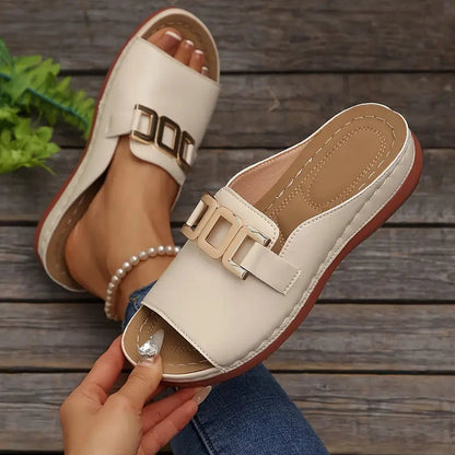 Quinlisse | Buckle Strap Casual Slide Sandals