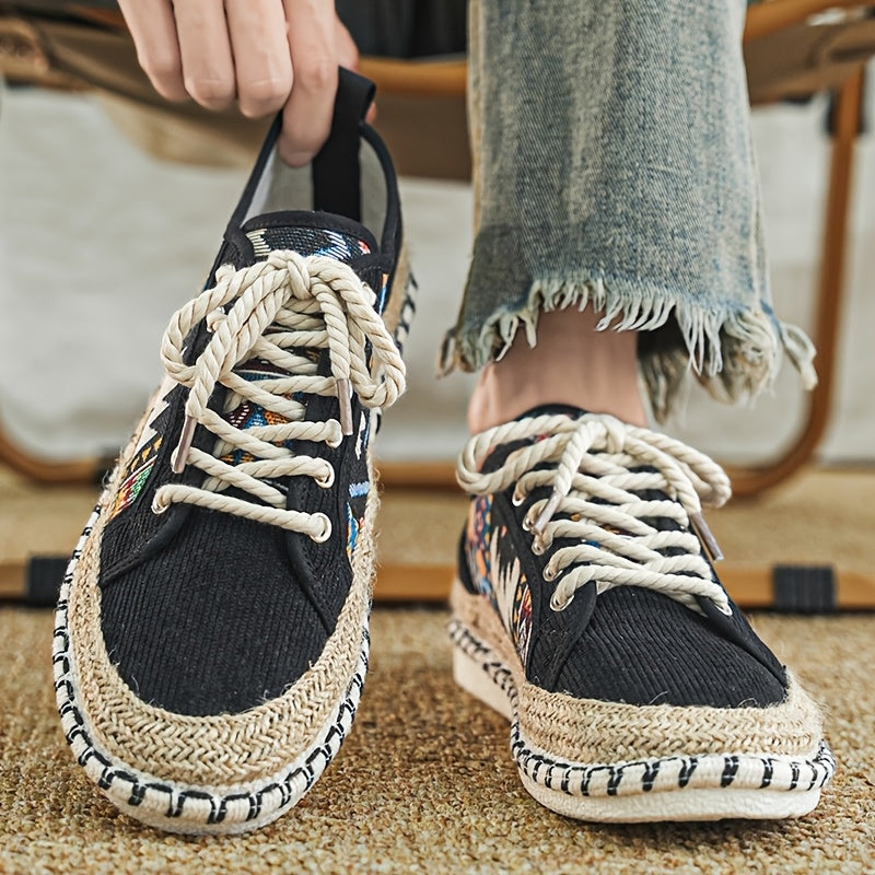 Langston | Canvas Tribal Lace Up Sneakers