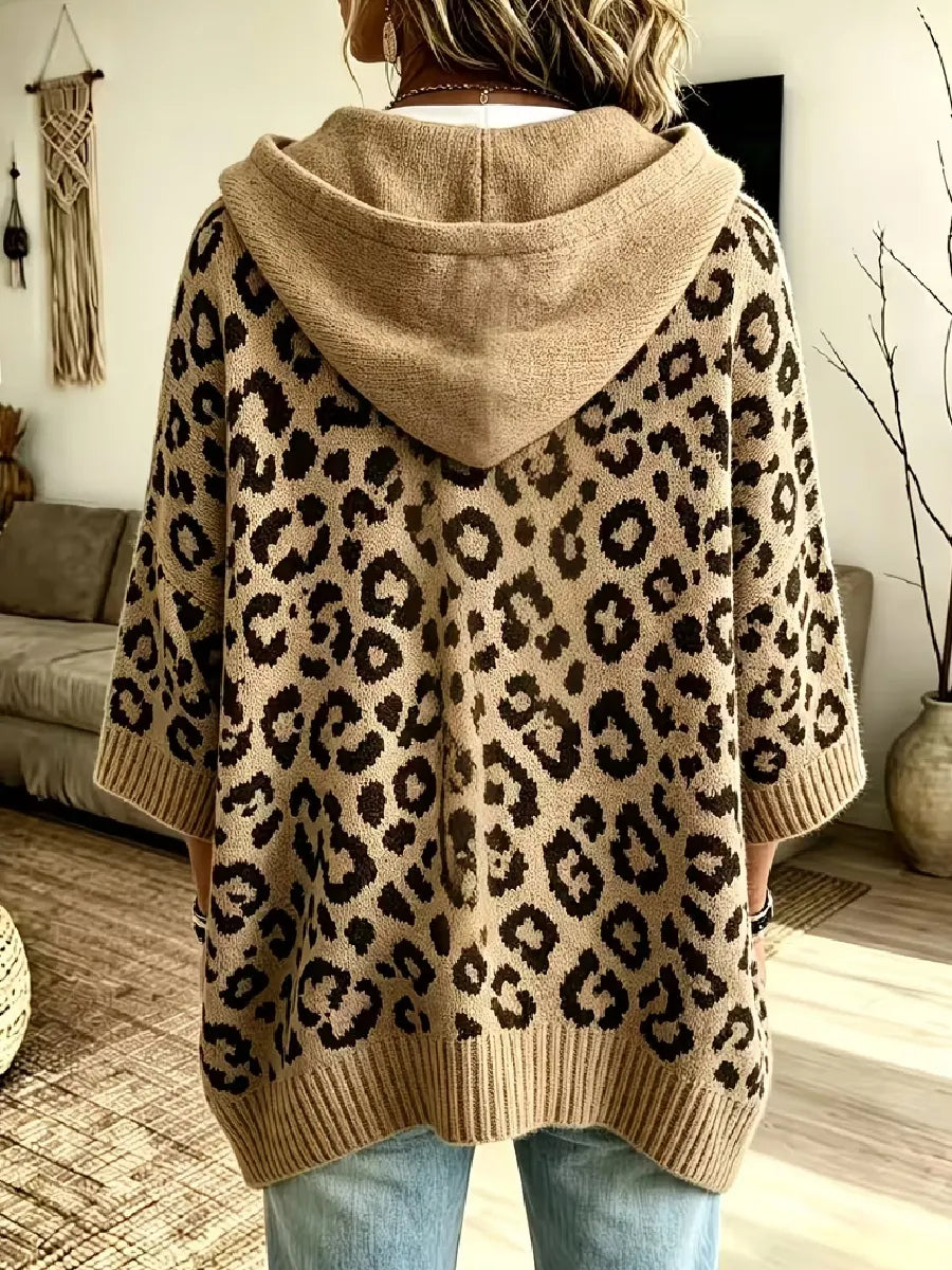 Loxley | Leopard Hooded Knit Sweater