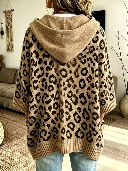 Loxley | Leopard Hooded Knit Sweater