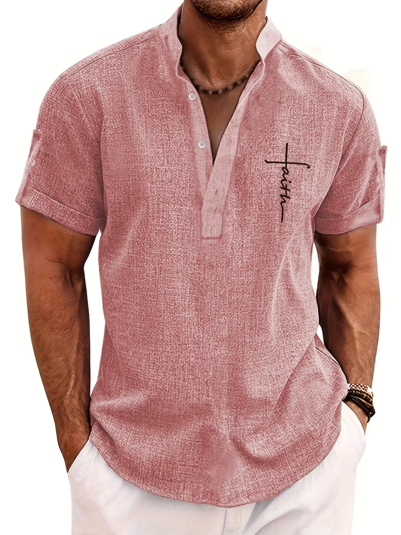 Tavrion | Henley Collar Casual Summer Shirt